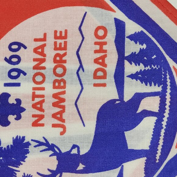 Unused 1969 National Scout Jamboree Idaho Boy Scout BSA Souvenir Neckerchief - Picture 7 of 7